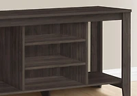 Monarch Specialties Tv Stand, 48 Inch, Console, Media Entertainment Center, Storage Shelves, Living Room, Bedroom, Laminate, Brown, Contemporary, Modern
