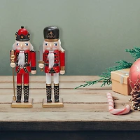 Christmas Wooden Nutcracker Figurine  11" - Set of 2