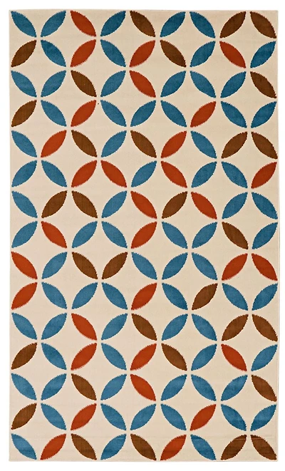 Tapis Capri Conrad os & bleu de 6 pi 5 po x 9 pi 3 po