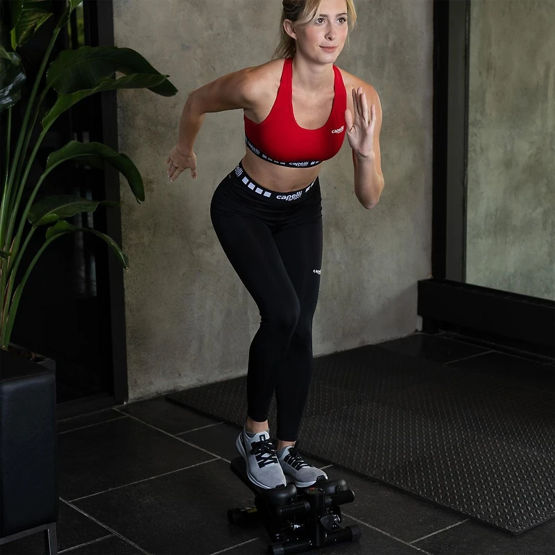 GoZone Mini Stepper – Black, With resistance bands