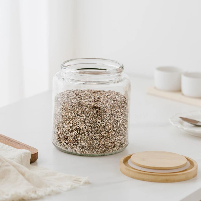 Mainstays verre cuisine pot de stockage de nourriture pot en verre 3L avec couvercle en bambou Qualité alimentaire 12,7 tasses /3L