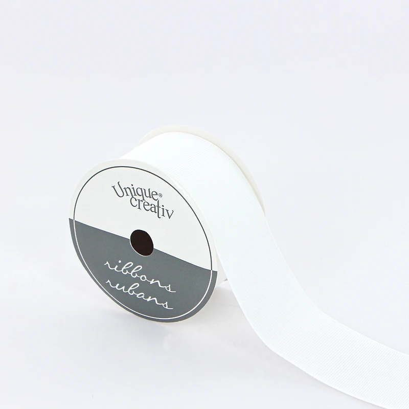 UNIQUE CREATIV – Ruban, Gros-grain, blanc, 100 % polyester, 38 mm x 3,65 m (1½ po x 4 vg)