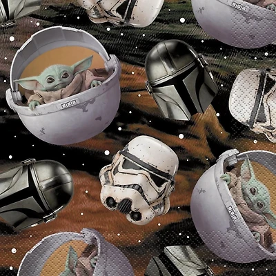 Star Wars The Mandalorian The Child Baby Yoda Paper Lunch Napkins, 16CT, 2 ply, Each measures 6.5" x 6.5" folded