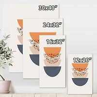 Designart Géométrie abstraite du soleil et de la lune en bleu et orange Art mural sur toile