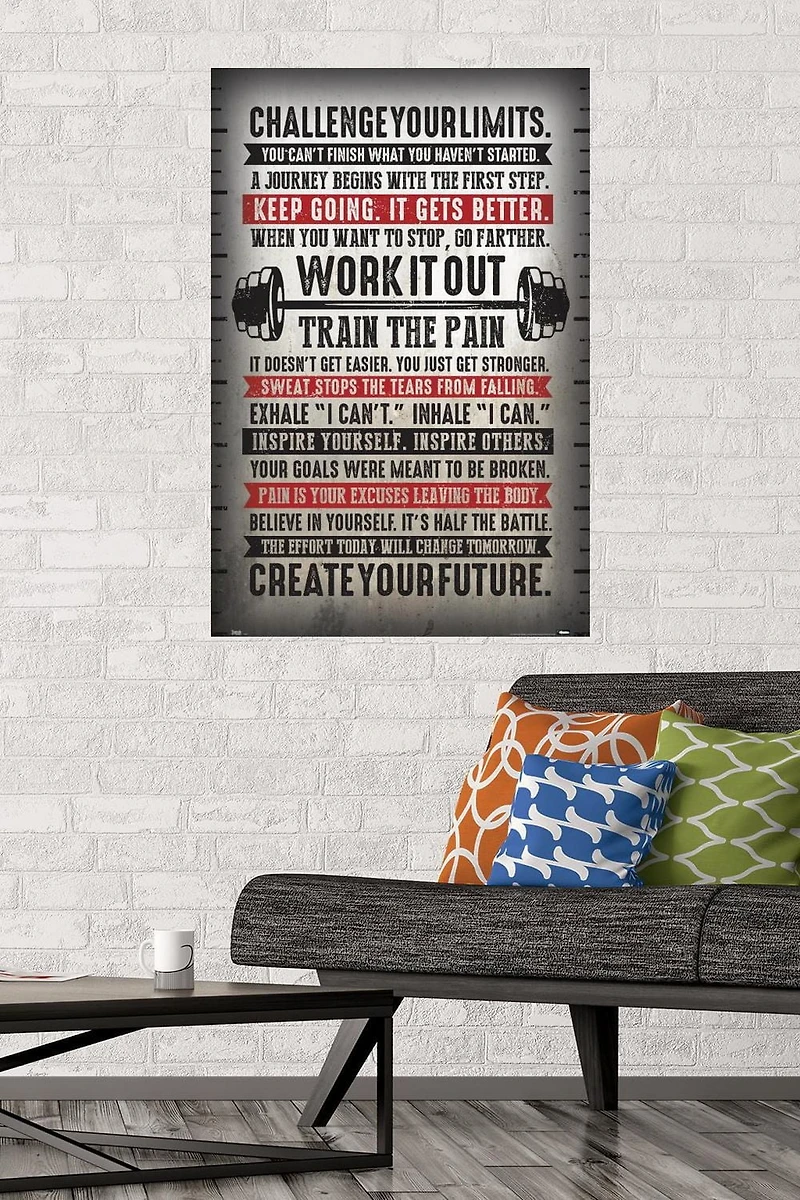 Challenge Your Limits Wall Poster, 14.725" x 22.375"
