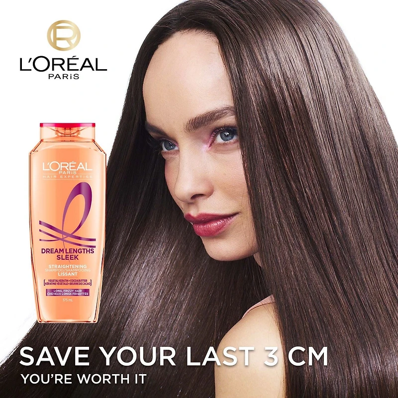 L'Oréal Paris Dream Lengths Sleek Stretching Shampoo 375 ml, For Long, Frizzy Hair