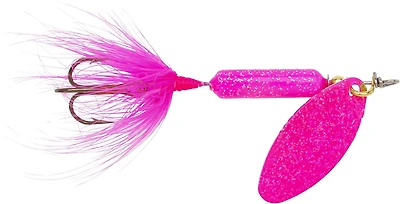 Wordens S208-GPK Rooster Tail In-Line Spinner, 2-1/4", 1/8oz, Single Hook, Glitter Pink, Rooster Tail In-Line Spinner,