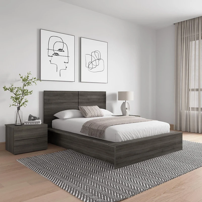 James 4-Piece Bedroom Set with Bed, Headboard and 2 Nightstands