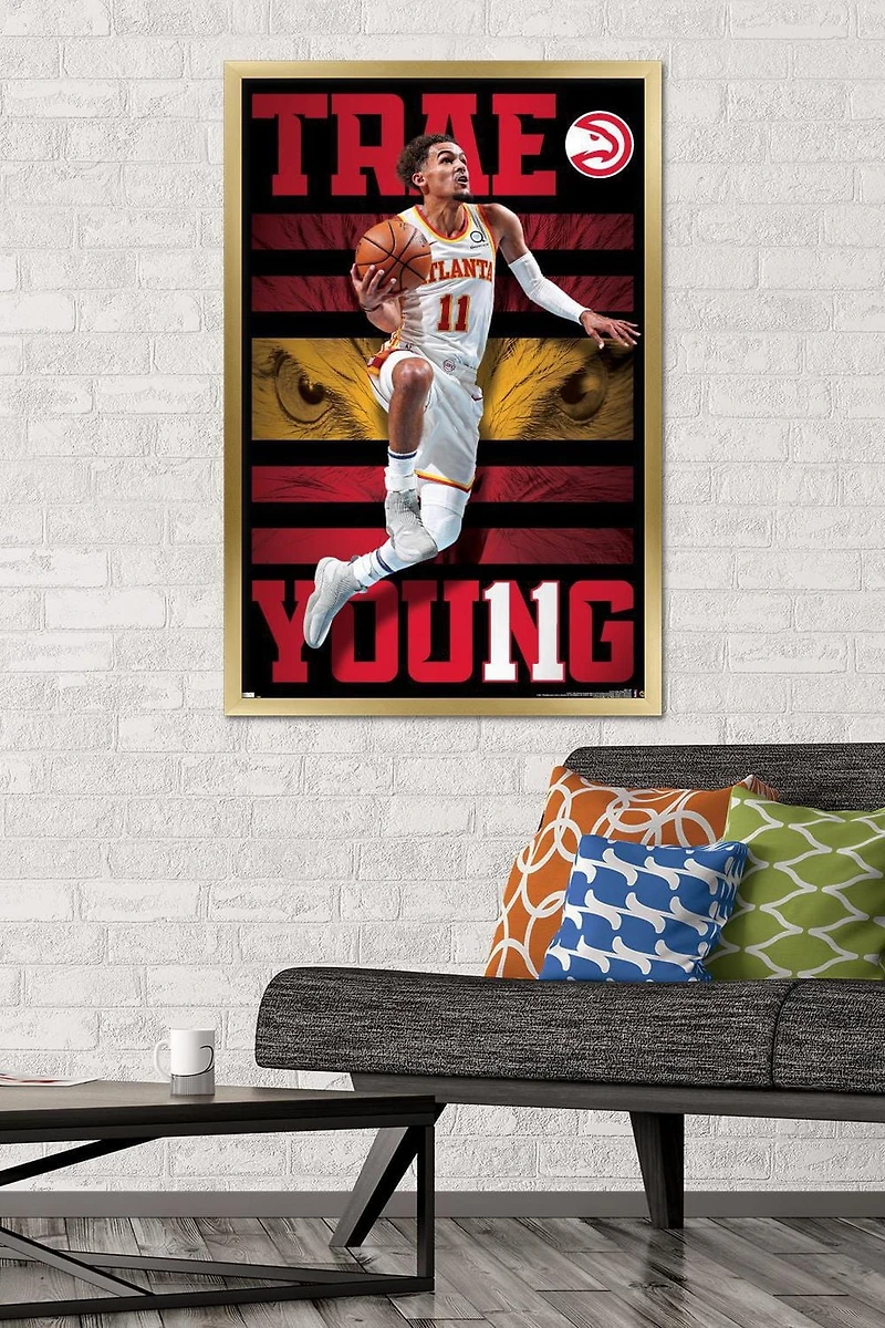 NBA Atlanta Hawks - Trae Young 20 Wall Poster, 22.375" x 34" Framed