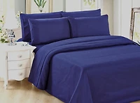 Literie toutes saisons Marina Décoration, ultra douce, soyeuse et zippée, en rayonne de bambou, bleu marine