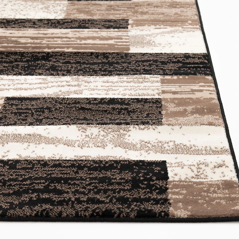 Tapis tissé crème et noir Alo Hometrends 5x7 tapis décontracté moderne