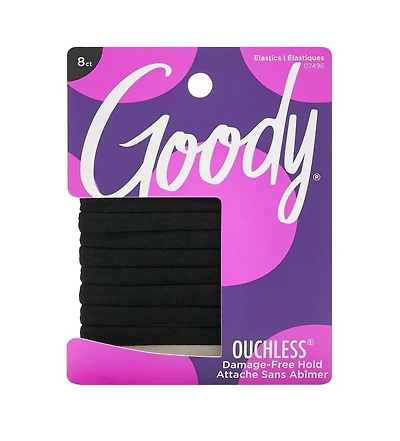 Goody Ouchless Athletique Hair Elastics - Sweat & Stretch Hair Ties - Assorted - 8 Ct