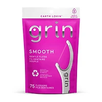Grin Smooth Gentle Floss Flosspyx Flossers 75ct