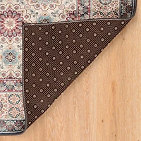 Tapis d'appoint Emerald Ritchie ivoire & bleu de 3 pi 3 po x 5 pi
