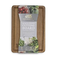 Thyme & Table Medium 10"x14" Acacia Wood Cutting Board with Triangle Shaped Anti-Slip Grips