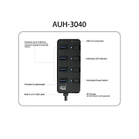 Adesso AUH-3040 – Concentrateur USB 3.0 à 4 ports