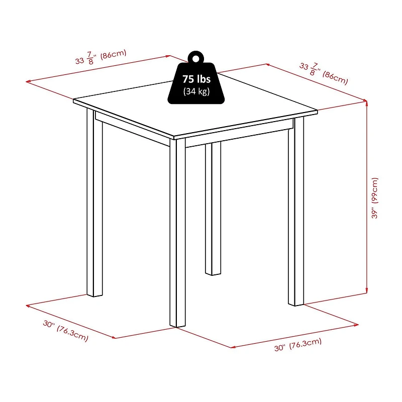 Winsome - Parkland 3PC Dining set