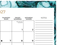 Calendrier familial 2027 Mead® Marbel Fashion en papier, 17 po x 13 po
