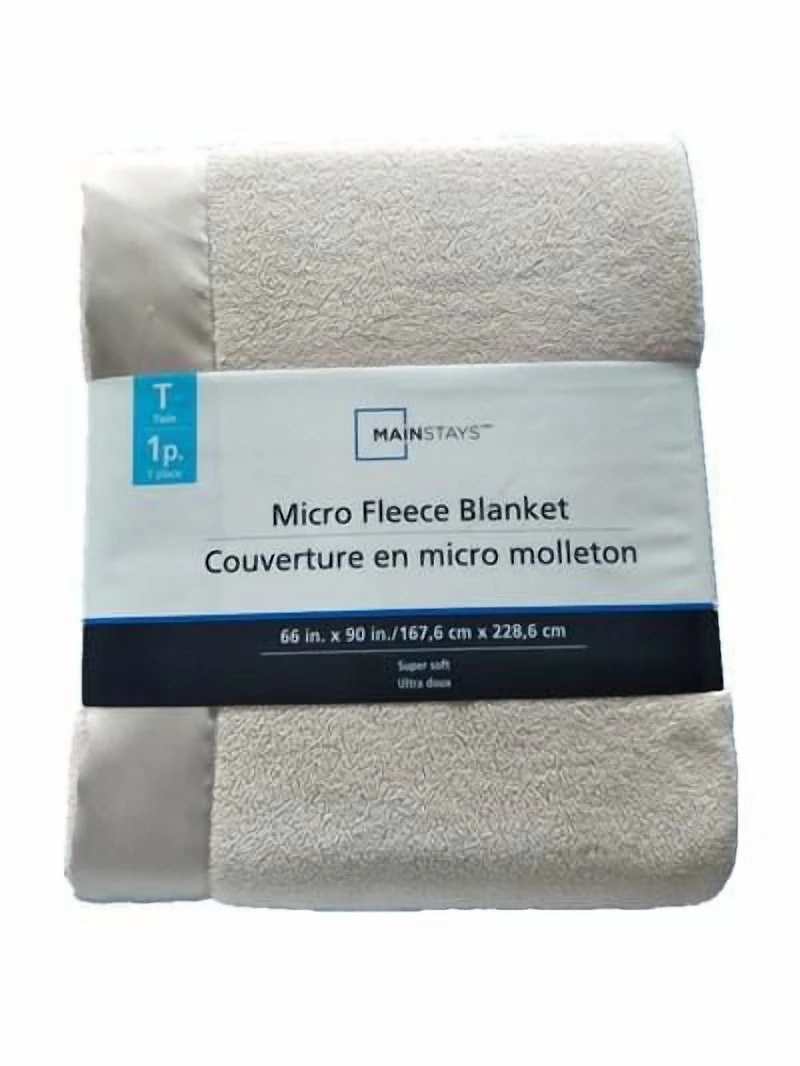 MAINSTAYS Solid Taupe Micro Fleece Blanket