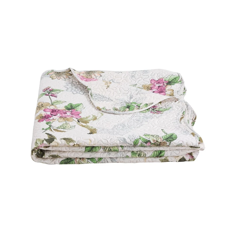 Marina Decoration Rich Printed Embossed Pinsonic Coverlet Bedspread Ultra Soft Bedding Summer Quilt Set with Shams, Purple Violet Floral Mandala Pattern