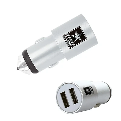 Chargeur de voiture USB double armée américaine avec brise-vitre d'urgence