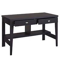 CorLiving Folio Dark Brown Engineered Wood Two Drawer Adult Desk with Lower Storage Shelf