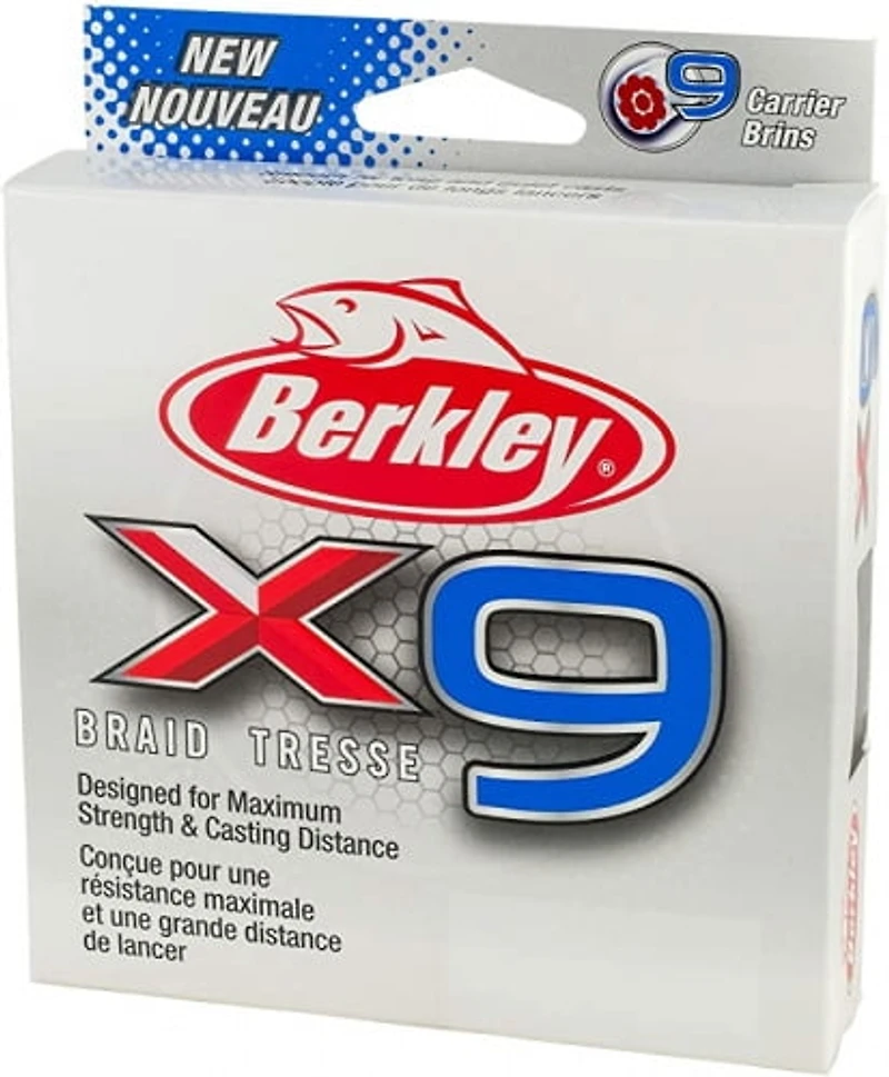 Berkley X9BFS30-22 X9 Braid 9-carriers create stress free line 165yd 30/10lb test 0.012 Diam (in) Low-Vis Green, Maximum strength, increased distance