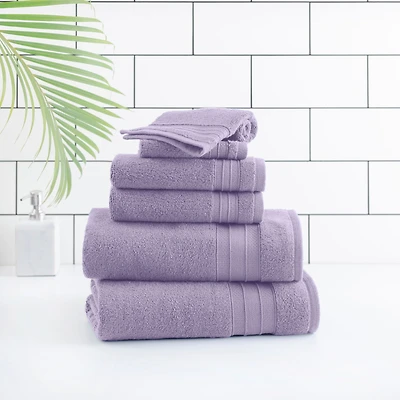 hometrends Solid Bath Towel 6-Piece Set, Purple
