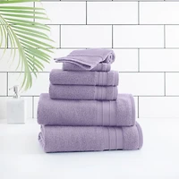 hometrends Solid Bath Towel 6-Piece Set, Purple