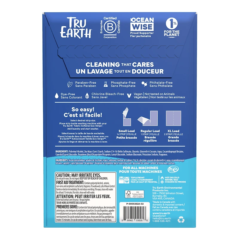 Detergent A Lessive Feuilles Tru Earth - 64 Feuilles - Linge Frais
