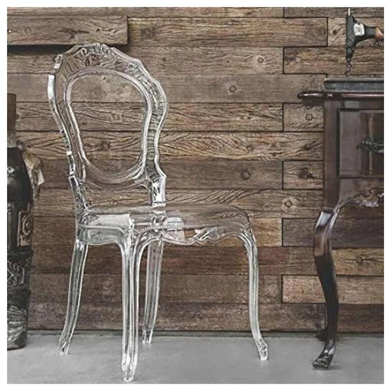 Heavenly Collection Clear Plastic Armless Chair