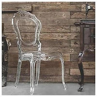 Heavenly Collection Clear Plastic Armless Chair