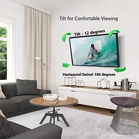 Techly 19-37" Tilt/Swivel LCD/LED TV Wall Mount- 2 Joints Tilt +/-12° - VESA up to 200x200 mm - Holds up to 25 kg, Black