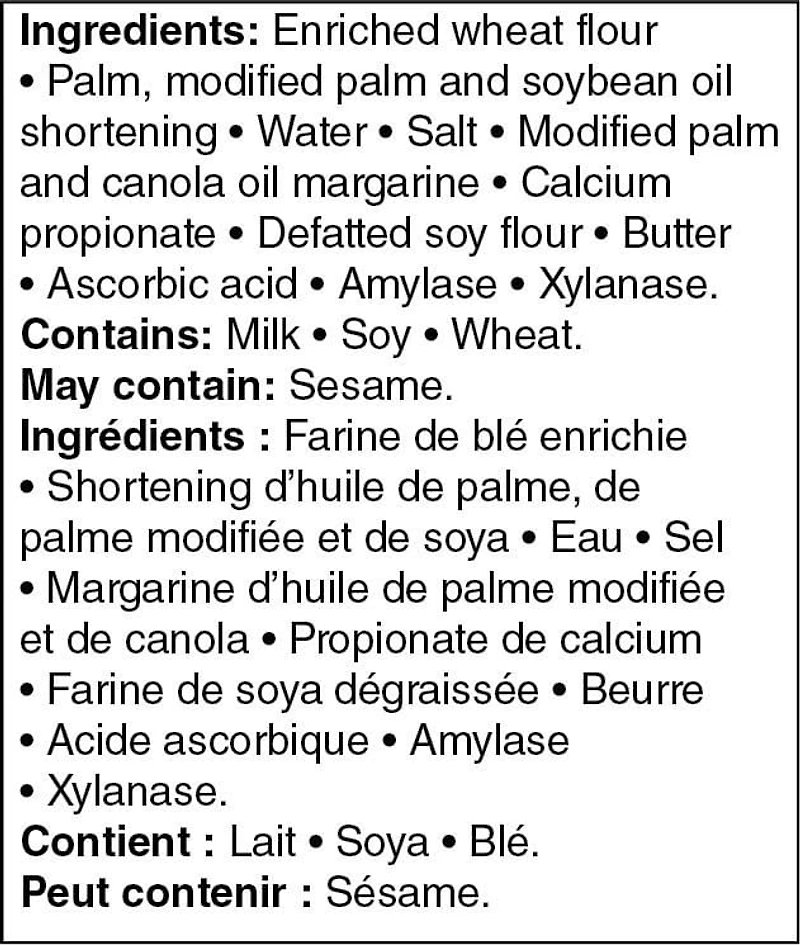 Pâtes feuilletées vol-au-vent Great Value 240 g / 6 vol-au-vent