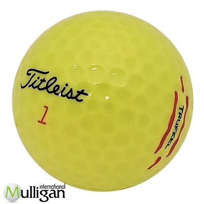 Mulligan - 12 balles de golf récupérées Titleist TruFeel 2024 jaunes 5A Pristine