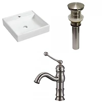 American Imaginations AI-30705 17,5 pouces Vaisseau blanc de bâti de mur de W pour le perçage de centre de 1 trou
