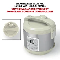 Starfrit Low-Carb Rice Cooker 14-Cup, Reduces Carbs Up To 30%, 7 Preset Functions, Steamer Basket, Non-Stick Pot, Easy Clean, Healthy Cooking, Rice Brown White Soup Steam Slow Cook