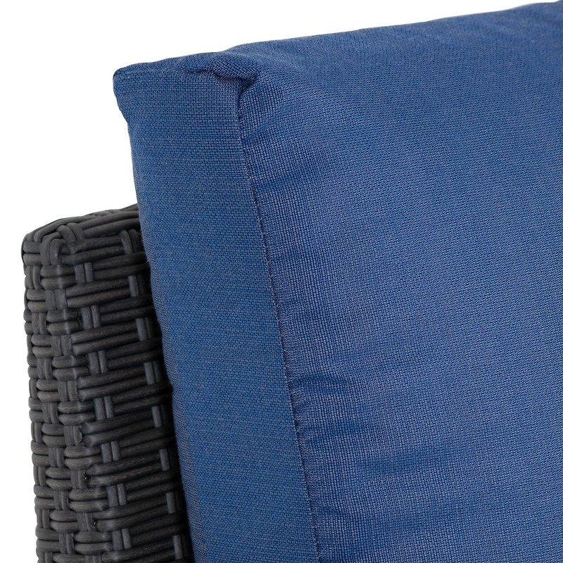 CorLiving Brisbane Rust-Resistant Wicker Left Arm Outdoor Patio Sectional Piece with Cushions