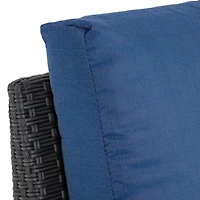 CorLiving Brisbane Rust-Resistant Wicker Left Arm Outdoor Patio Sectional Piece with Cushions