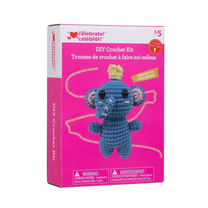 Way to Celebrate DIY Crochet Kit Elephant,Perfect Gift for Valentine's Day