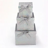 Boites Cadeaux Noel, Argent, 3 pcs