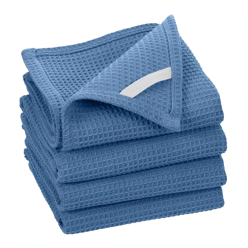 Linges de cuisine en coton gaufré Fabstyles Broadway, chiffons de lavage polyvalents à séchage rapide et absorbants, design gaufré, 28" X 18"