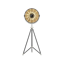 MILEE FLOOR LAMP<br>Black shade, gold inside, Black Legs<br><br>Adjustable height<br><br>Lamp Holder: E27<br>70"-94.5"H x 23.5"D