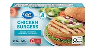 Great Value Frozen Chicken Burgers, 8 x 113g