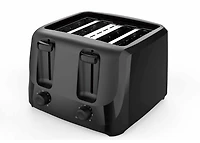 Mainstays 4-Slice Toaster Black with 6 Shade Settings and Removable Crumb Tray, Fits Standard-sized Sliced Bread