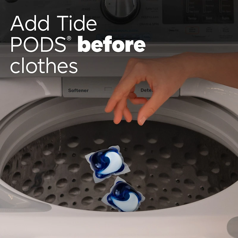 Détergent à lessive Tide PODS, détachant, éliminateur d’odeurs et protège-couleur 3 en de savon à lessive concentré, parfum Original