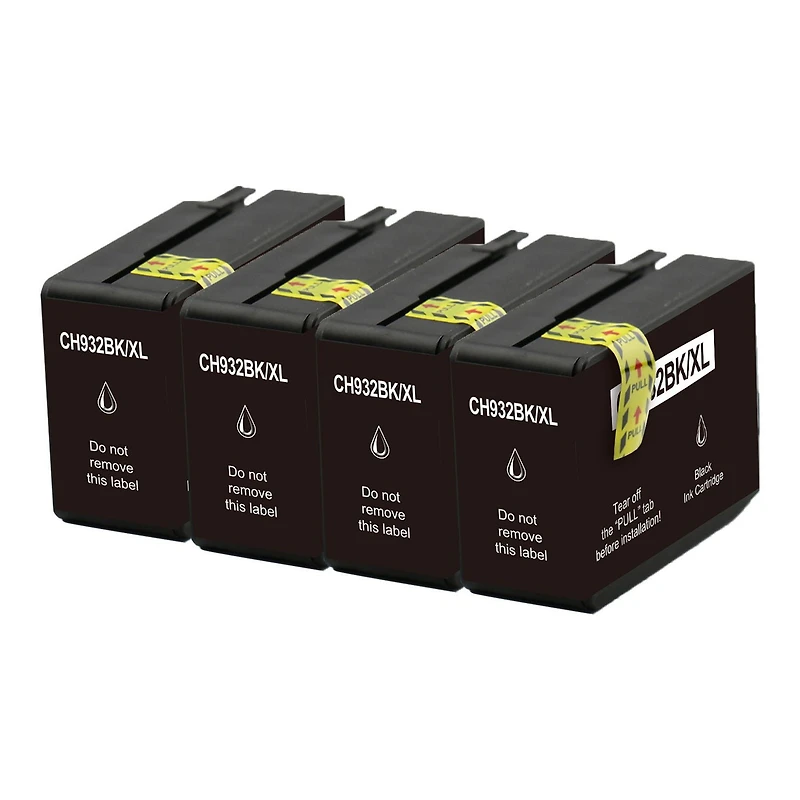 L-ink Pack de 4 Cartouches à Jet d'encres Noir Compatible 932XL (CN053AN)
