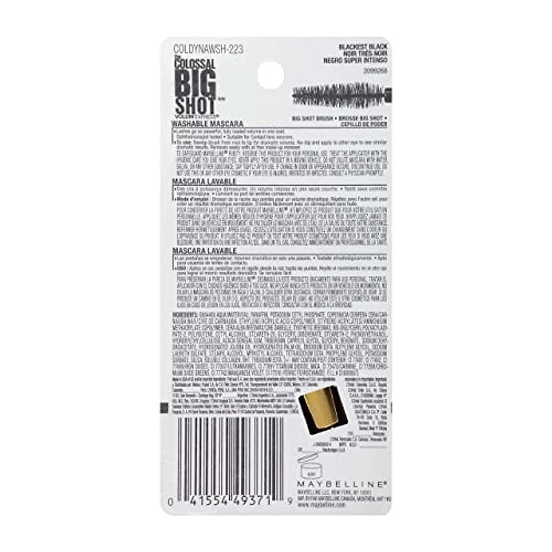 Maybelline New York Mascara lavable Volum' Express The Colossal Big Shot 0,33 oz liq