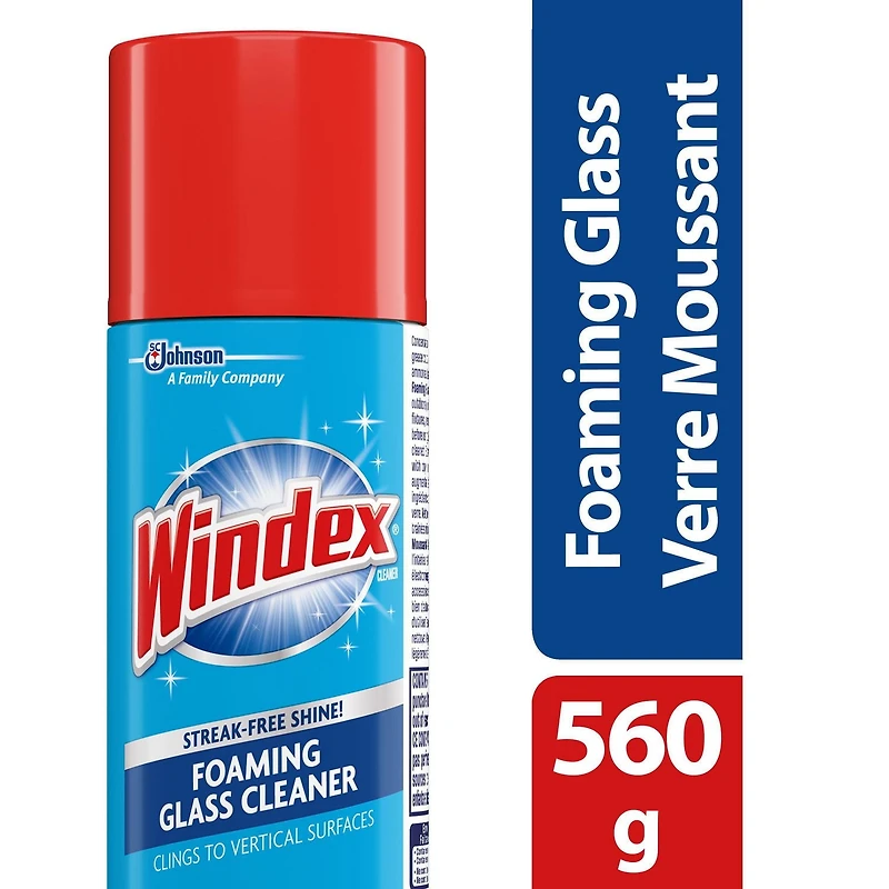 Windex Foaming Glass and Window Cleaner Spray, 560g