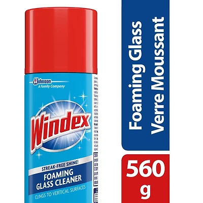 Windex Foaming Glass and Window Cleaner Spray, 560g